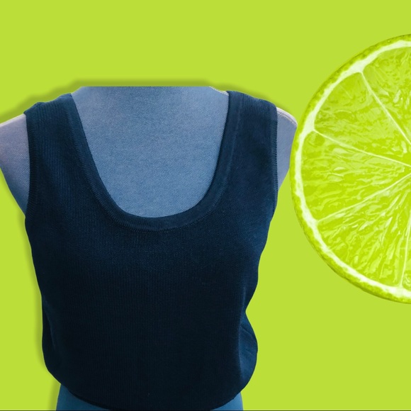 St. John Cardigan w/ matching Tank Top Navy - Picture 8 of 12